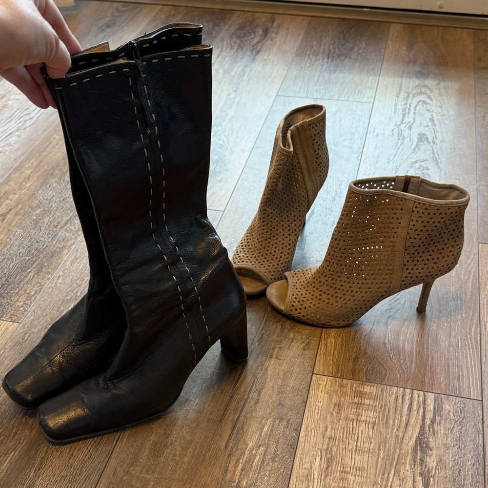 Stylish Black and Tan Women's Boots. Bundle